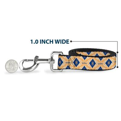 Show full view: Buckle-Down Harry Potter Butterbeer Diamond Logo Polyester Dog Leash, Yellow, 4-ft long, 1-in wide slide 5 of 6