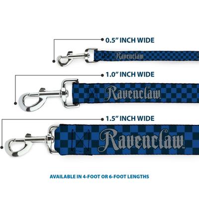 Show full view: Buckle-Down Warner Bros. Harry Potter Ravenclaw Checker Polyester Dog Leash, Blue, 6-ft long, 1-in wide slide 3 of 6