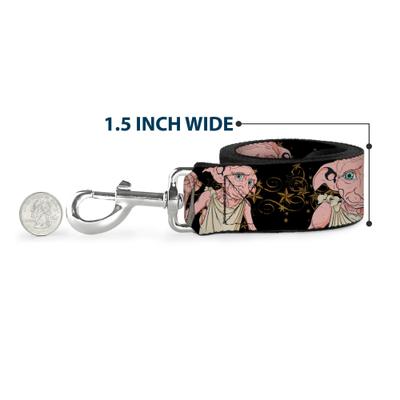 Show full view: Buckle-Down Warner Bros. Dobby Is Free 3 Dobby Poses Star Swirls Polyester Dog Leash, Black, 6-ft long, 1-in wide slide 6 of 6