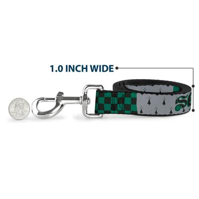Show full view: Buckle-Down Warner Bros. Harry Potter Slytherin Checker Blocks Polyester Dog Leash, Green, 6-ft long, 1-in wide slide 5 of 6