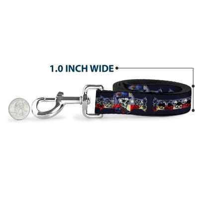 Show full view: Buckle-Down Grateful Dead Dave's Picks Skeleton Americana Bonus Art Polyester Dog Leash, 6-ft long, 1-in wide slide 6 of 7