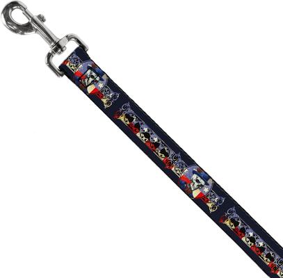 Show full view: Buckle-Down Grateful Dead Dave's Picks Skeleton Americana Bonus Art Polyester Dog Leash, 6-ft long, 1-in wide slide 3 of 7
