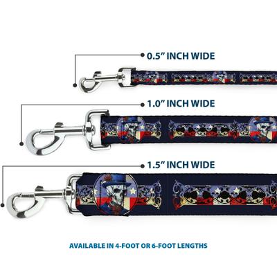 Show full view: Buckle-Down Grateful Dead Dave's Picks Skeleton Americana Bonus Art Polyester Dog Leash, 6-ft long, 1-in wide slide 4 of 7