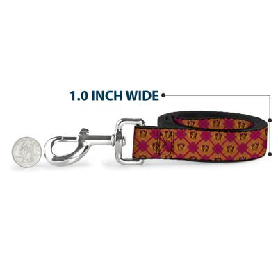 Show full view: Buckle-Down Harry Potter Gryffindor Crest Plaid Polyester Dog Leash, 6-ft long, 1-in wide slide 6 of 7