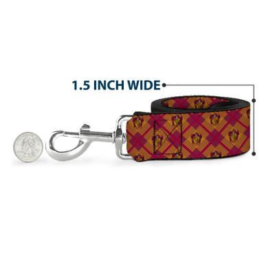 Show full view: Buckle-Down Harry Potter Gryffindor Crest Plaid Polyester Dog Leash, 6-ft long, 1-in wide slide 7 of 7