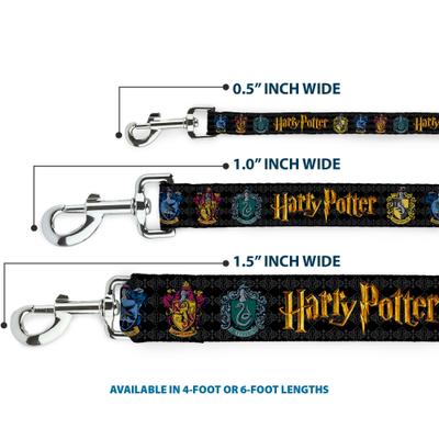 Show full view: Buckle-Down Harry Potter Hufflepuff Ravenclaw Gryffindor Slytherin Polyester Dog Leash, Gold, 4-ft long, 1-in wide slide 3 of 6