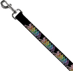 Buckle-Down Grateful Dead Dancing Skeletons Polyester Dog Leash, 4-ft long, 1-in wide slide 2 of 6