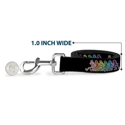 Show full view: Buckle-Down Grateful Dead Dancing Skeletons Polyester Dog Leash, 4-ft long, 1-in wide slide 5 of 6