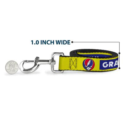 Show full view: Buckle-Down Grateful Dead Text Box & Steal Your Face Logo Polyester Dog Leash, 6-ft long, 1-in wide slide 6 of 7