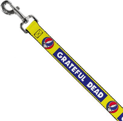 Show full view: Buckle-Down Grateful Dead Text Box & Steal Your Face Logo Polyester Dog Leash, 6-ft long, 1-in wide slide 3 of 7