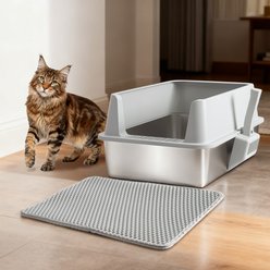 FUTAM Stainless Steel Cat Litter Box with Lid, X-Large: 23 x 14.6 x 10-in slide 2 of 7