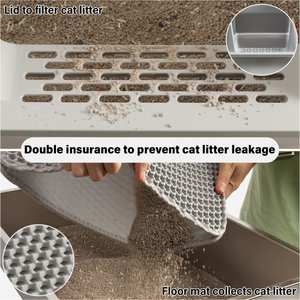 FUTAM Stainless Steel Cat Litter Box with Lid, X-Large: 23 x 14.6 x 10-in