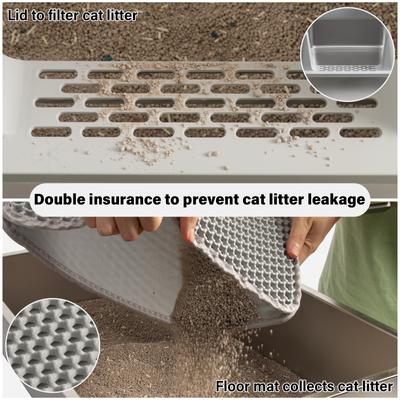 Show full view: FUTAM Stainless Steel Cat Litter Box with Lid, X-Large: 23 x 14.6 x 10-in slide 5 of 8