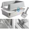 Show in main carousel: FUTAM Stainless Steel Cat Litter Box with Lid, X-Large: 23 x 14.6 x 10-in slide 3 of 8
