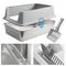 Show in main carousel: FUTAM High Sided Stainless Steel & Metal Cat Litter Box with Lid, X-Large, 2 count slide 3 of 8