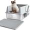 Show in main carousel: FUTAM Stainless Steel Cat Litter Box with Lid, X-Large: 23 x 14.6 x 10-in slide 1 of 8