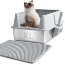 FUTAM Stainless Steel Cat Litter Box with Lid, X-Large: 23 x 14.6 x 10-in