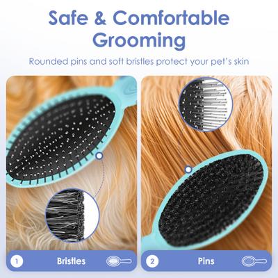 Show full view: American Kennel Club Double-Sided Bristle & Pin Dog Grooming ProBrush with Complimentary Bath Brush slide 5 of 8