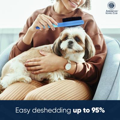 Show full view: American Kennel Club 2-in-1 Deshedding & Detangling Dog Grooming Brush with Dense Nylon Bristles slide 4 of 6