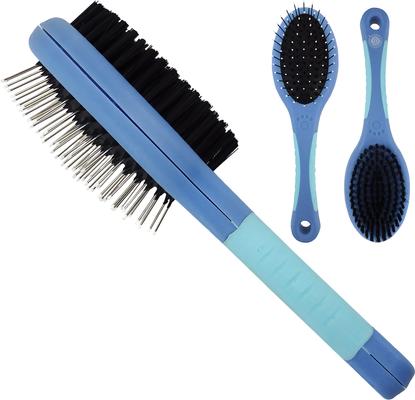 Show full view: American Kennel Club 2-in-1 Deshedding & Detangling Dog Grooming Brush with Dense Nylon Bristles slide 3 of 6