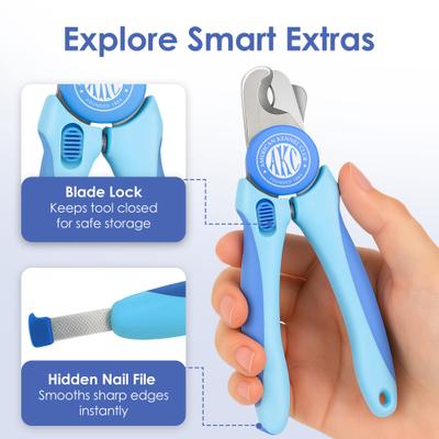 Show full view: American Kennel Club Non-Slip Grip Stainless Steel Blades Dog & Cat Nail Clippers with Safety Guard & Nail File slide 5 of 6