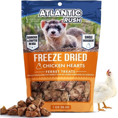 Atlantic Rush Atlantic Rush Freeze-Dried Chicken Heart Small Animal Treats, 1-oz bag