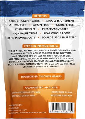 Show full view: Atlantic Rush Freeze-Dried Chicken Heart Small Animal Treats, 1-oz bag slide 6 of 8