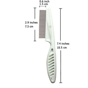 SunGrow Tick & Flea Comb for Short Haired Dog & Cat, Small Pet Shedding & Grooming Tool