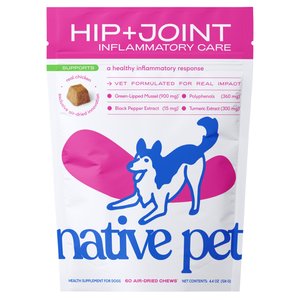 Native Pet Hip & Joint Inflammatory Care Chews for Dogs, 60 count