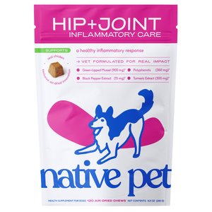 Native Pet Hip & Joint Inflammatory Care Chews for Dogs, 120 count