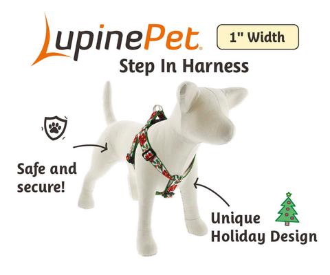 Show full view: LupinePet Christmas Design Step In Dog Harness, Poinsettia, Large: 24 to 38-in chest, 1-in wide slide 2 of 6