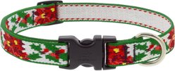 LupinePet Christmas Design Adjustable Dog Collar, Poinsettia, Small: 9 to 14-in neck, 3/4-in wide