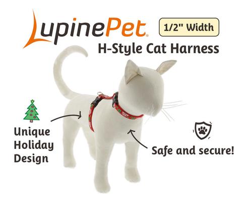 Show full view: LupinePet Christmas Tree Design H-Style Cat Harness, Large: 12 to 20-in chest slide 2 of 6