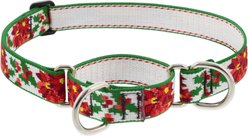 LupinePet Christmas Design Martingale Slip-on Adustable Training Dog Collar, Poinsettia, X-Large: 19 to 27-in neck, 1-in wide
