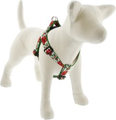 LupinePet Christmas Design Step In Dog Harness, Poinsettia, Large: 24 to 38-in chest, 1-in wide