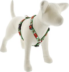 LupinePet Christmas Design Adjustable Dog Harness, Poinsettia, Large: 20 to 32-in chest, 3/4-in wide