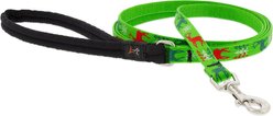 LupinePet Christmas Design Small Dog & Cat Padded Handle Leash, Happy Holidays Green, Regular: 4-ft long, 1/2-in wide