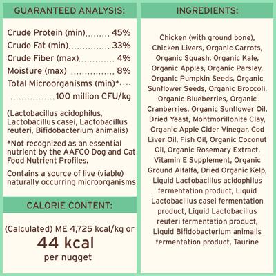 Show full view: Primal Chicken Formula Nuggets Grain-Free Raw Freeze-Dried Dog Food, 14-oz bag slide 8 of 11