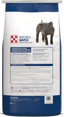 Show full view: Purina Nature's Match Grower-Finisher 16% Protein Pellets Swine Feed, 50-lb bag slide 2 of 3
