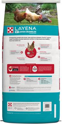 Show full view: Purina Layena 16% Protein Crumbles Chicken Feed, 50-lb bag slide 2 of 9