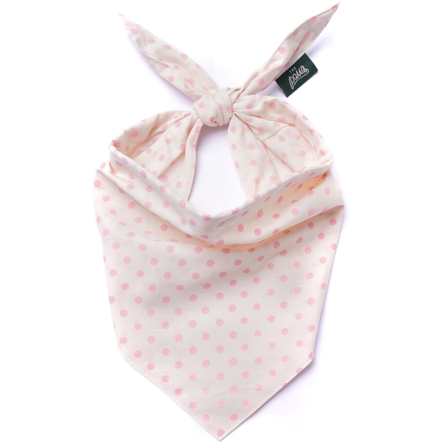 The Paws Polka Dot Dog & Cat Bandana, Pink, X-Large