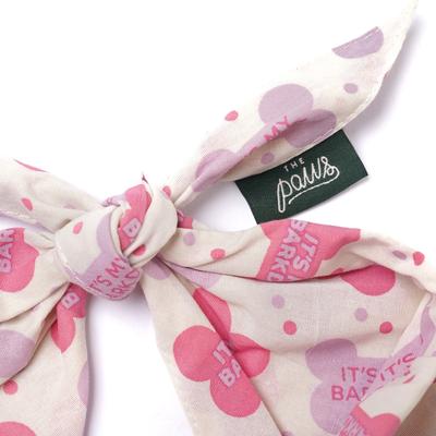 Show full view: The Paws Christmas Let's Pawty Dog Bandana, Pink, Small slide 5 of 6