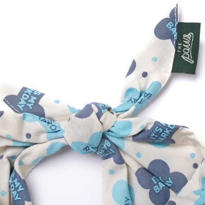 Show full view: The Paws Christmas Let's Pawty Dog Bandana, Blue, Small slide 2 of 3