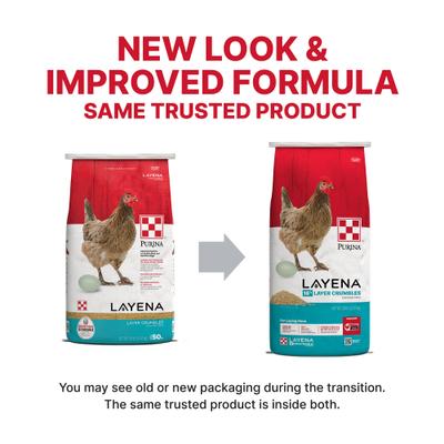 Show full view: Purina Layena 16% Protein Crumbles Chicken Feed, 50-lb bag slide 4 of 9