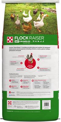 Show full view: Purina Flock Raiser 20% Protein Crumbles Poultry Feed, 50-lb bag slide 2 of 10