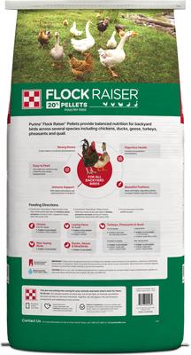 Show full view: Purina Flock Raiser 20% Protein Pellets Poultry Feed, 50-lb bag slide 2 of 2