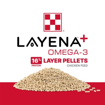 Show full view: Purina Layena+ Omega-3 16% Protein Pellets Chicken Feed, 40-lb bag slide 3 of 9