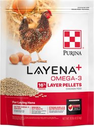 Purina Layena+ Omega-3 16% Protein Pellets Chicken Feed, 10-lb bag