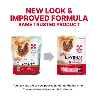Show full view: Purina Layena+ Omega-3 16% Protein Pellets Chicken Feed, 10-lb bag slide 4 of 9