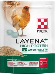 Purina Layena+ 19% Protein Layer Pellets Chicken Feed, 10-lb bag